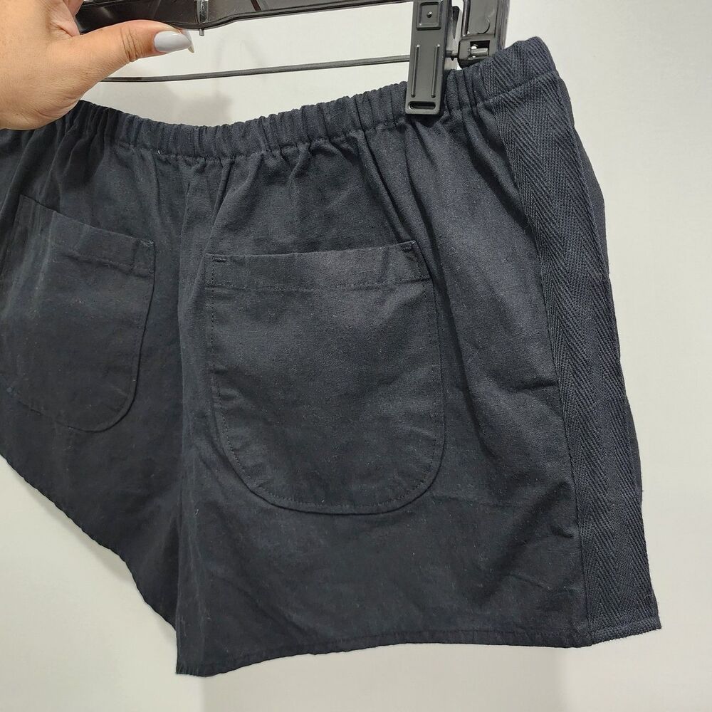 NEW By Anthropologie Women's Black Linen Tap Shorts Pull-on Resort Travel Size S - Picture 9 of 16